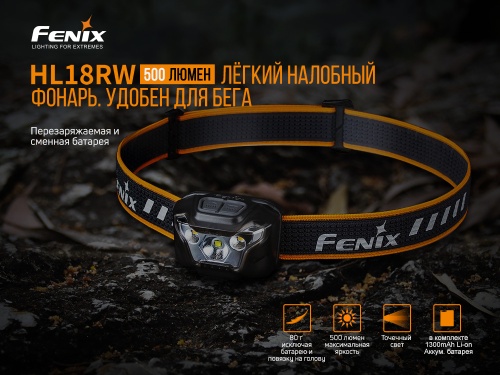 Налобный фонарь Fenix HL18RW черный, HL18RWBlack фото 3